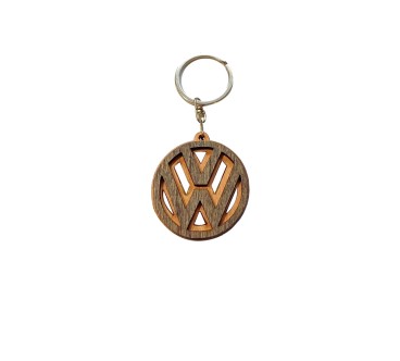 Volkswagen Wooden Keyring with Metal Ring 4.5 cm