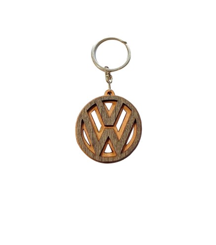 Volkswagen Wooden Keyring with Metal Ring 4.5 cm
