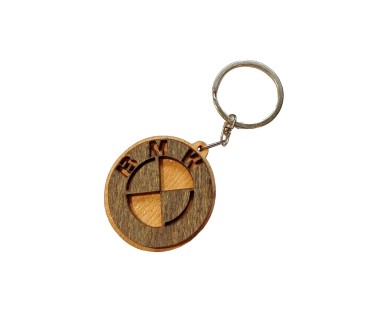 BMW Wooden Keyring with Metal Ring 4.5 cm