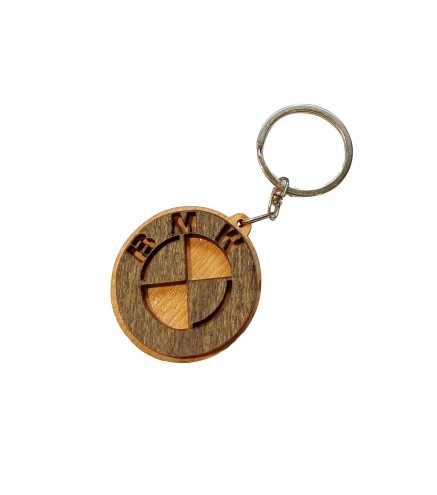 BMW Wooden Keyring with Metal Ring 4.5 cm
