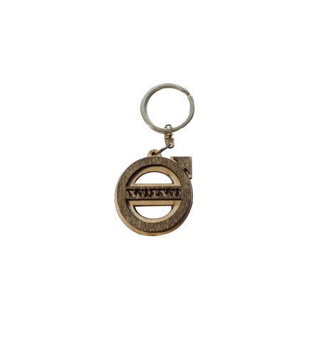 Volvo Wooden Keyring with Metal Ring 4.5 cm