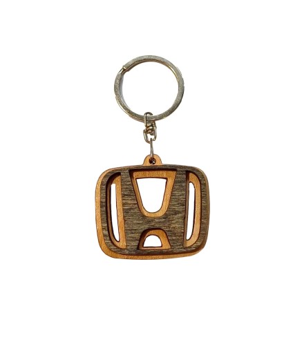 Honda Wooden Keyring with Metal Ring 4.5 cm