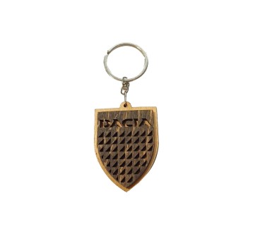 Dacia Wooden Keyring with Metal Ring 4.5 cm