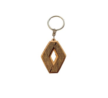 Renault Wooden Keyring with Metal Ring 4.5 cm