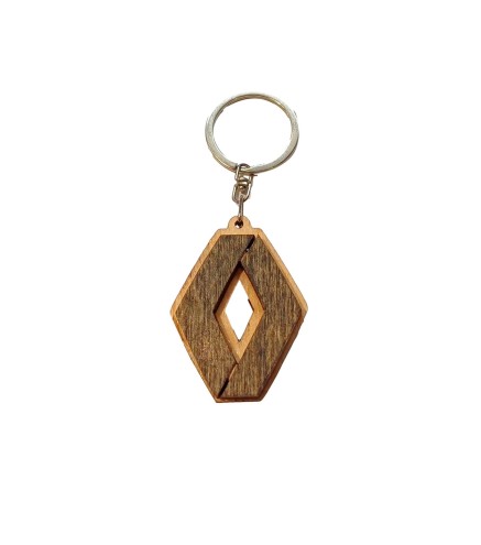 Renault Wooden Keyring with Metal Ring 4.5 cm