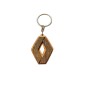 Wooden World Renault Wooden Keyring with Metal Ring MDF Plywood Car Key Chain 4.5 x 4.5 cm