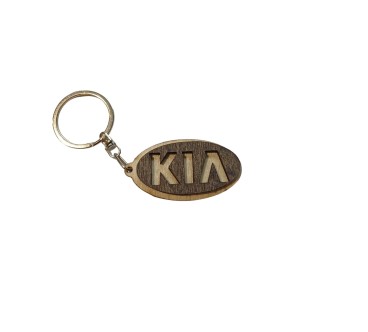 Wooden World Kia Wooden Keyring with Metal Ring MDF Plywood Car Key Chain 4.5 x 4.5 cm