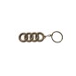 Audi Wooden Keyring with Metal Ring 6.5 cm