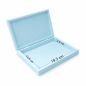 Wooden World Flat Blue Gift Box for Boy, Wooden Keepsake Presentation Box, 21 x 15 x 3.5 cm