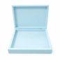 Wooden World Flat Blue Gift Box for Boy, Wooden Keepsake Presentation Box, 21 x 15 x 3.5 cm