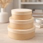 Wooden World Set of 3 Round Birch Bast Boxes with Lids, Nesting Storage Boxes Wooden World Set of 3 Round Birch Bast Boxes with Lids, Nesting Storage Boxes