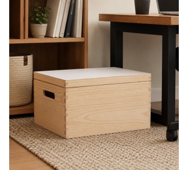 Pine Storage Box with Lid 35x25x18 cm