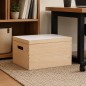 Wooden World Pine Storage Box with Lid, Unpainted Wooden Crate 35x25x18 cm Wooden World Pine Storage Box with Lid, Unpainted Wooden Crate 35x25x18 cm