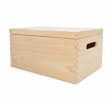 Pine Storage Box with Lid 35x25x18 cm