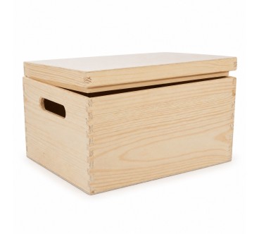 Pine Storage Box with Lid 35x25x18 cm