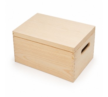 Pine Storage Box with Lid 35x25x18 cm