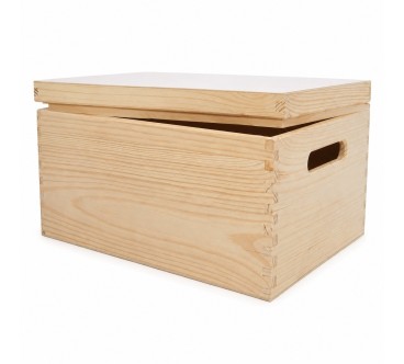 Pine Storage Box with Lid 35x25x18 cm