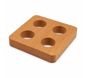Wooden World Beech Wood Egg Holder for 4 Eggs Oiled Wooden Egg Stand