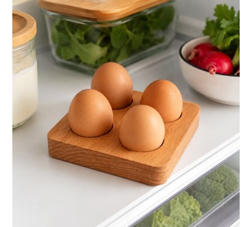 Beech Wood Egg Holder for 4 Eggs | Wooden World