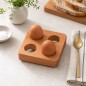 Wooden World Beech Wood Egg Holder for 4 Eggs Oiled Wooden Egg Stand Wooden World Beech Wood Egg Holder for 4 Eggs Oiled Wooden Egg Stand