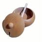 Beech Wood Sugar Bowl with Lid and Spoon – 14cm Beech Wood Sugar Bowl with Lid and Spoon – 14cm