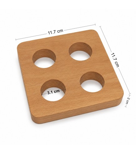 Wooden World Beech Wood Egg Holder for 4 Eggs Oiled Wooden Egg Stand