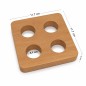 Wooden World Beech Wood Egg Holder for 4 Eggs Oiled Wooden Egg Stand