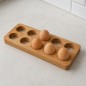 Wooden Egg Holder for 10 Eggs, Oiled Beech Wood Egg Stand, Compact Kitchen Egg Tray for Table Serving and Fridge Storage Wooden Egg Holder for 10 Eggs, Oiled Beech Wood Egg Stand, Compact Kitchen Egg Tray for Table Serving and Fridge Storage