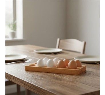 Wooden Egg Holder for 10 Eggs | Beech Egg Stand