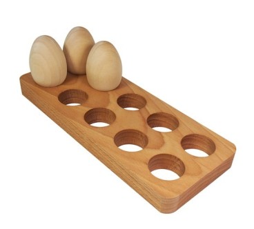Wooden Egg Holder for 10 Eggs | Beech Egg Stand