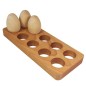 Wooden Egg Holder for 10 Eggs, Oiled Beech Wood Egg Stand, Compact Kitchen Egg Tray for Table Serving and Fridge Storage Wooden Egg Holder for 10 Eggs, Oiled Beech Wood Egg Stand, Compact Kitchen Egg Tray for Table Serving and Fridge Storage