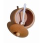 Beech Wood Sugar Bowl with Lid and Spoon – 14cm Beech Wood Sugar Bowl with Lid and Spoon – 14cm
