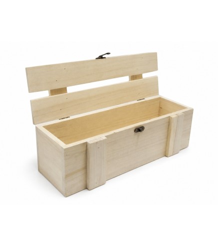 Pine Wood Wine Bottle Gift Box with Lid