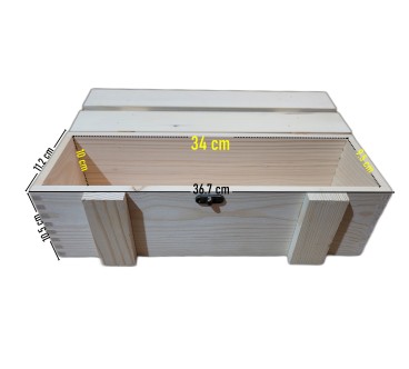 Pine Wood Wine Bottle Gift Box with Lid