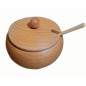 Beech Wood Sugar Bowl with Lid and Spoon – 14cm Beech Wood Sugar Bowl with Lid and Spoon – 14cm