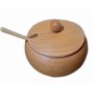 Beech Wood Sugar Bowl with Lid and Spoon – 14cm Beech Wood Sugar Bowl with Lid and Spoon – 14cm