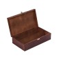 Wooden World Double Wine Bottle Gift Box Brown Lacquered Case with Metal Clasp Wooden World Double Wine Bottle Gift Box Brown Lacquered Case with Metal Clasp