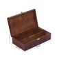 Wooden World Double Wine Bottle Gift Box Brown Lacquered Case with Metal Clasp Wooden World Double Wine Bottle Gift Box Brown Lacquered Case with Metal Clasp