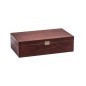 Wooden World Double Wine Bottle Gift Box Brown Lacquered Case with Metal Clasp Wooden World Double Wine Bottle Gift Box Brown Lacquered Case with Metal Clasp