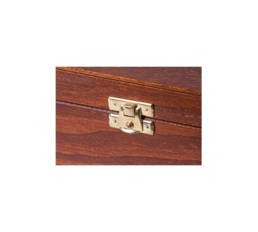 Double Wine Bottle Gift Box Brown with Metal Clasp