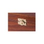 Wooden World Double Wine Bottle Gift Box Brown Lacquered Case with Metal Clasp Wooden World Double Wine Bottle Gift Box Brown Lacquered Case with Metal Clasp