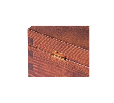 Double Wine Bottle Gift Box Brown with Metal Clasp