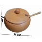 Beech Wood Sugar Bowl with Lid and Spoon – 14cm Beech Wood Sugar Bowl with Lid and Spoon – 14cm