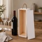 White Pine Wood Wine Bottle Gift Box with Sliding Lid and Rope Handle White Pine Wood Wine Bottle Gift Box with Sliding Lid and Rope Handle