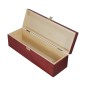 Mahogany Pine Wood Wine Bottle Gift Box with Metal Clip