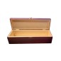Mahogany Pine Wood Wine Bottle Gift Box with Metal Clip