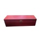 Mahogany Pine Wood Wine Bottle Gift Box with Metal Clip