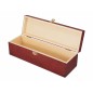 Mahogany Pine Wood Wine Bottle Gift Box with Metal Clip