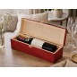 Mahogany Pine Wood Wine Bottle Gift Box with Metal Clip