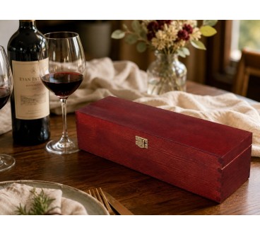 Mahogany Pine Wine Bottle Gift Box